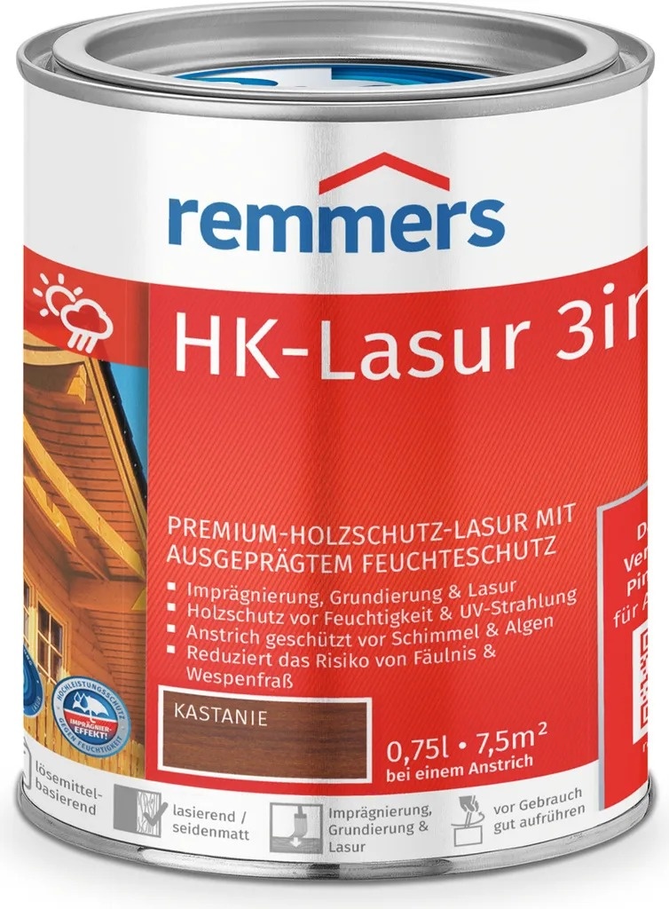 Remmers HK Lazúra 3v1 – gaštan (Kastanie) 0,75 l